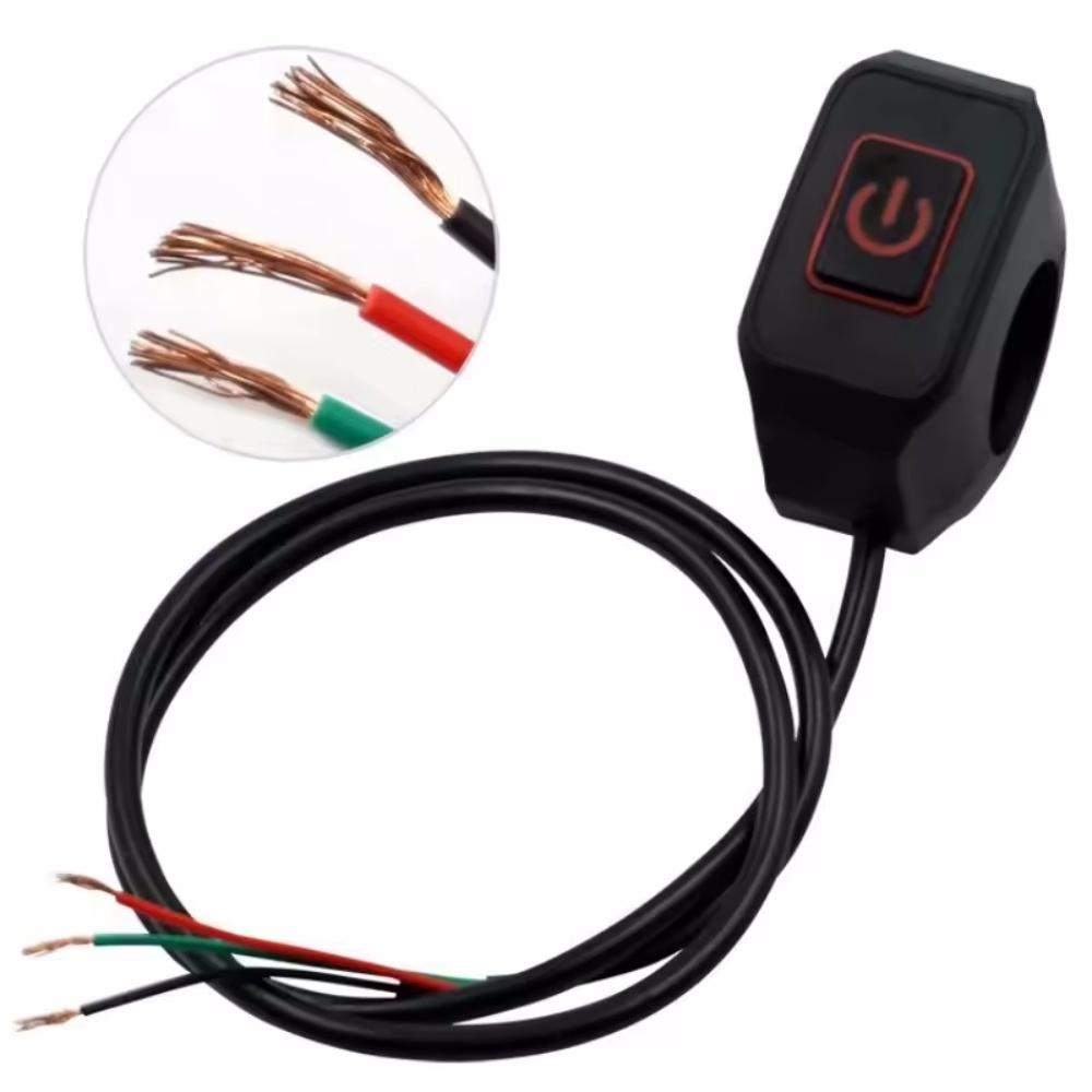 Motorcycle Modified Switch Waterproof Button with LED Light Headlight Horn Control ON OFF Buttton Handlebar Mount Accessories