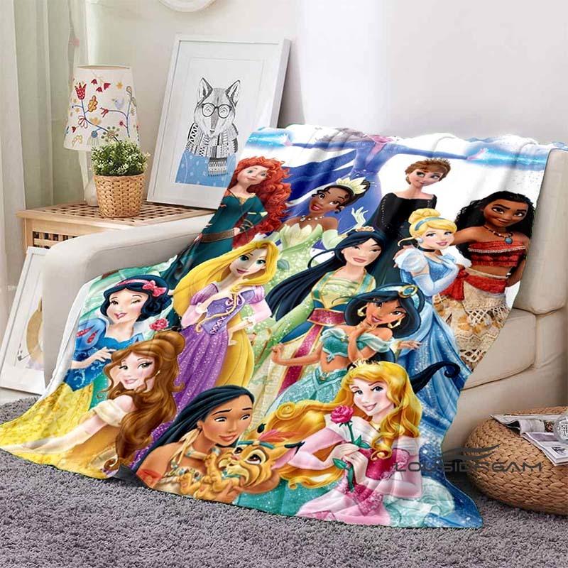 3D Printed Disney Princess Cartoon Blanket, Suitable for All Seasons, Wearable By Children and Adults, A Luxurious Gift Choice.