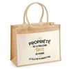 Jute Tote Bag with Pocket Property of the Best Aunt Gift Woman Birthday Humor Christmas Shopping Bag Groceries