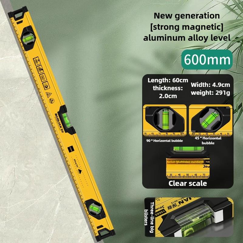 High Precision Level Ruler Portable Construction Spirit Level Strong Magnet Aluminum Alloy Balance Ruler Measuring Manual Tools