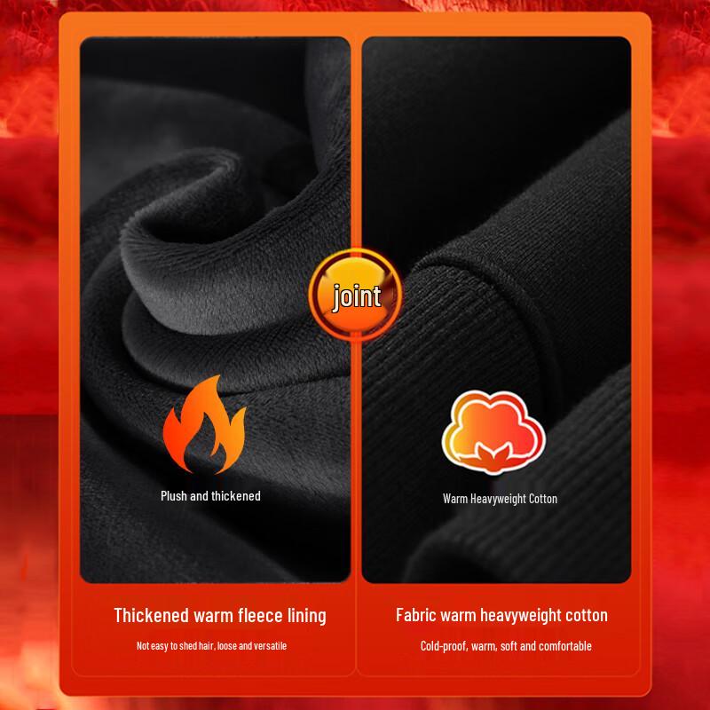 JEANSWEST Herren Fleecegefüttertes Rundhals-Sweatshirt