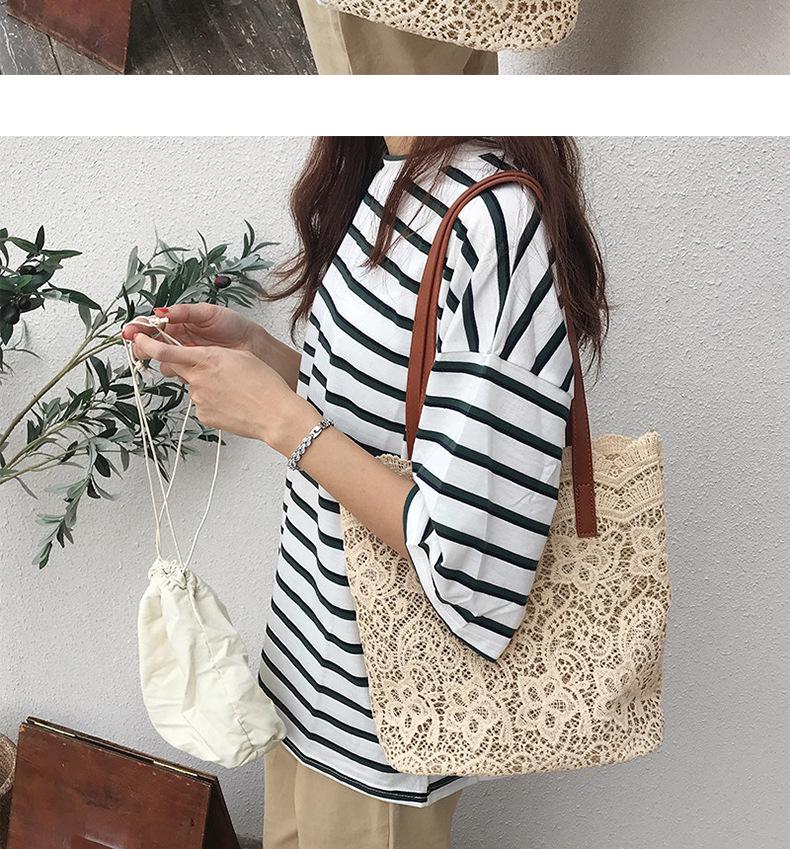 Korean Style Lace Large Capacity Women's Beach Tote