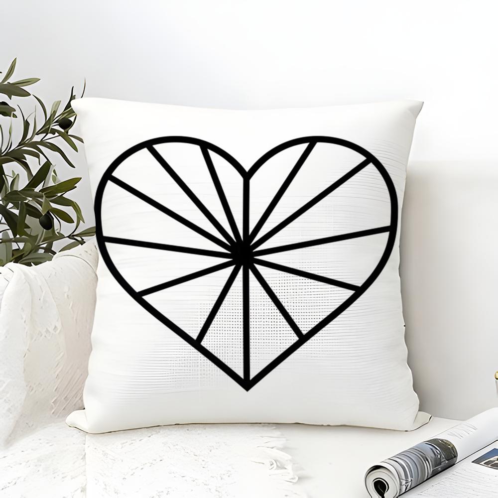 Geometric Heart Decor Pillow Case linen pillow case sofa home decor cushion cover cushion cove