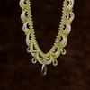 Mori crystal beaded lace water drop necklace light luxury niche small fresh collarbone chain elegant temperament versatile necklace