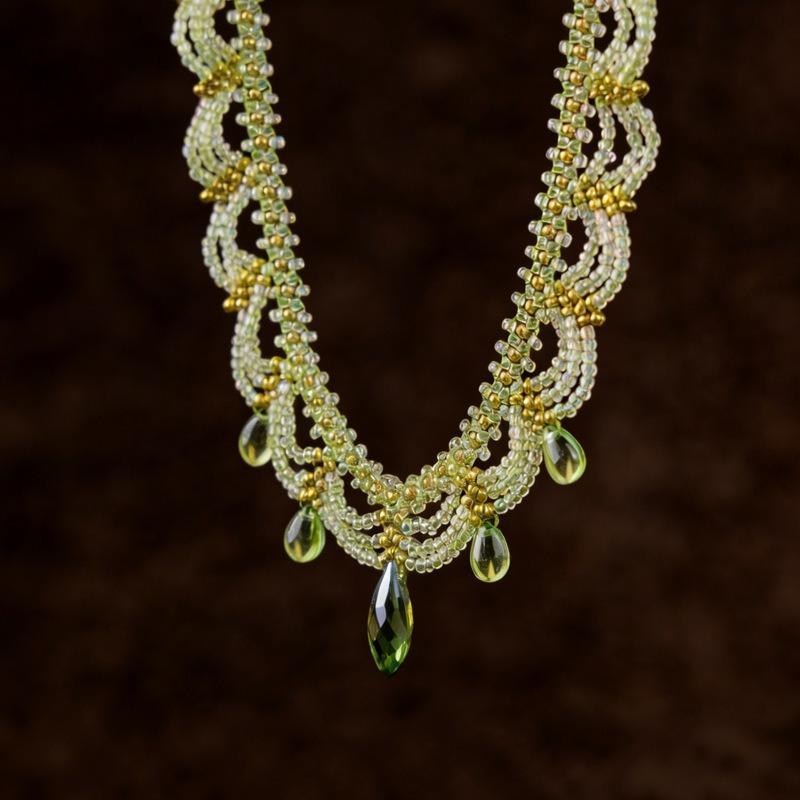 Mori crystal beaded lace water drop necklace light luxury niche small fresh collarbone chain elegant temperament versatile necklace