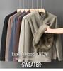 2025 Winter Men's Ollie Fleece Flannel Half-Zip Stand Collar Hoodie with Plus Velvet for Warmth and Cold Protection