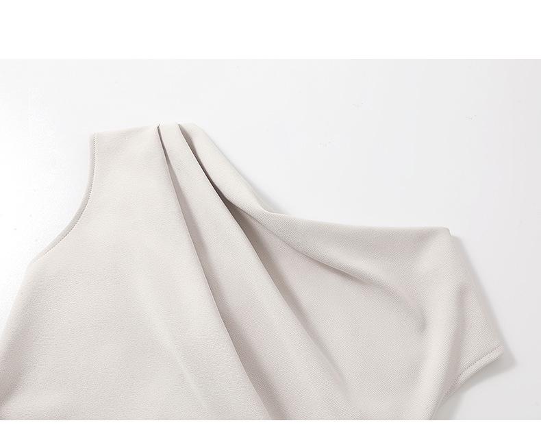 Stunning Apricot Off-Shoulder Bodycon Summer Dress - Women's Elegant Diagonal One-Shoulder Evening Gown