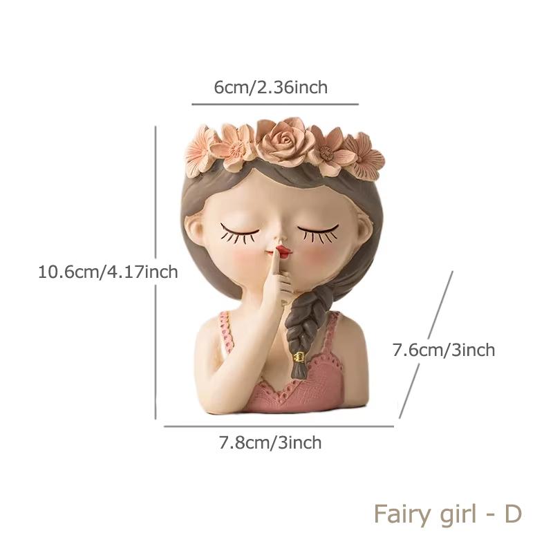 Cute Girl Flower Pot for Succulents, Decorative Planters Girls Portrait Garden Pots for Home Decor Desktop Ornamentpotsforplants