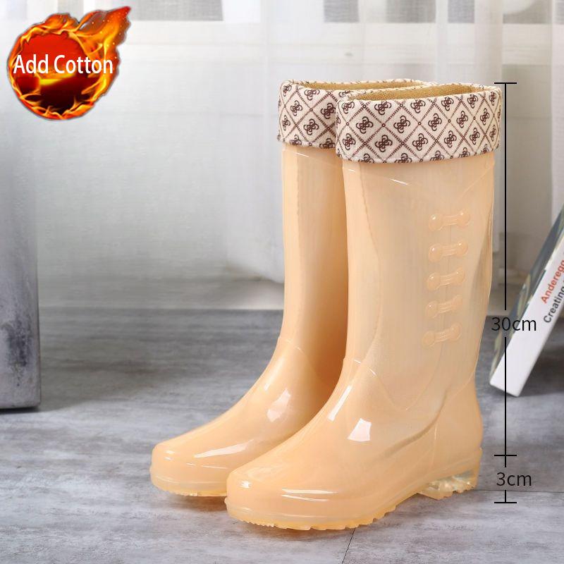 Women's Waterproof Rain Boots - Non-slip Quick-dry Candy-colored High-top Soft Keep Warm Comfort Adult Rain Shoes