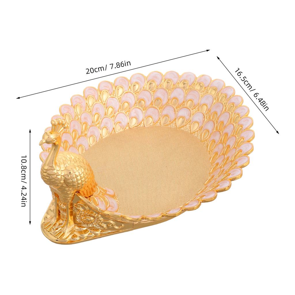 Peacock Theme Metal Tray Elegant Fruit Platter Party Use Delicate Storage Dessert Display Fruit Platter Tray Serving Trays