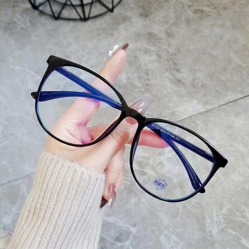Okrągłe oprawki Okulary blokujące niebieskie światło Przezroczyste okulary do komputera Retro Okulary dla krótkowidzów Mężczyźni Kobiety Optyczne okulary korekcyjne