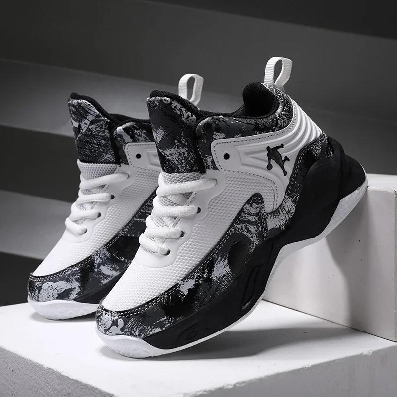 New Boys Brand Basketball Shoes for Kids Sneakers Thick Sole Non-slip Children Sports Shoes Child Boy Basket Trainer Shoes