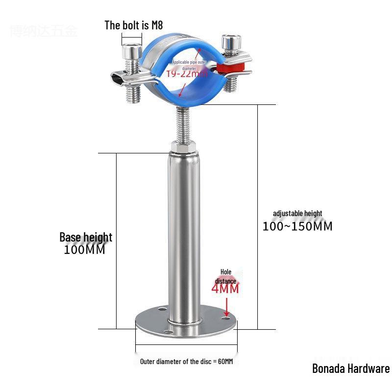 Stainless Steel Pipe Fixing Bracket Clamp for Gas and Water Pipes