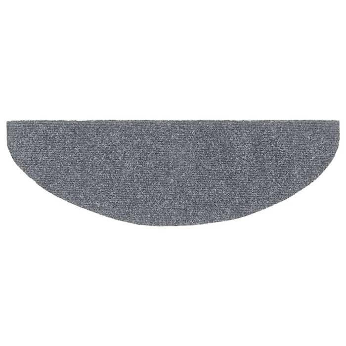 VidaXL Self-adhesive Stair Treads 10 Pieces 65 X 21 X 4 Cm Light Grey Semicircular Large 149705