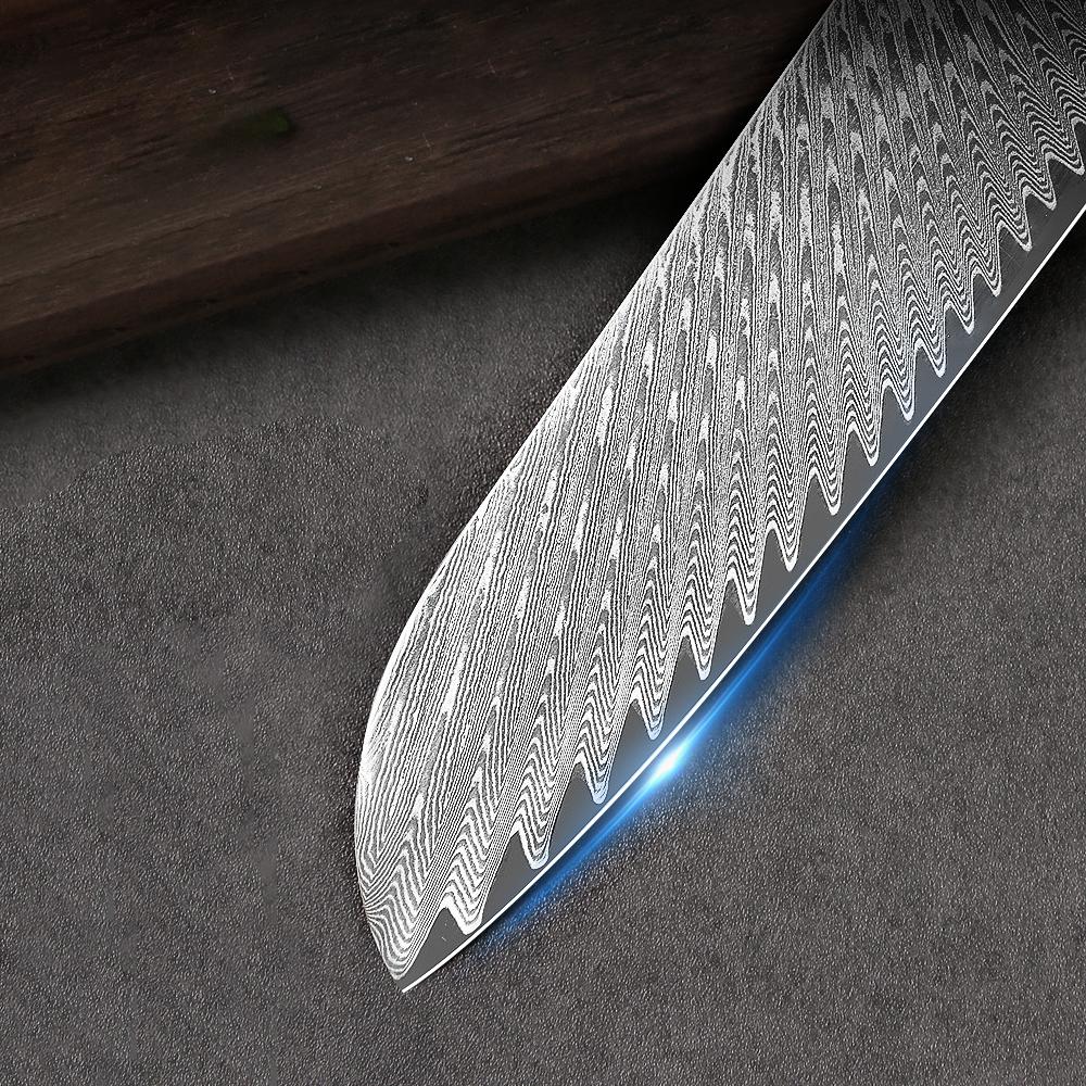 3-Piece Stainless Steel Kitchen Knives Set Japanese Professional Chef Knife with Blue Resin Handle Cooking Knife, Elegant Box