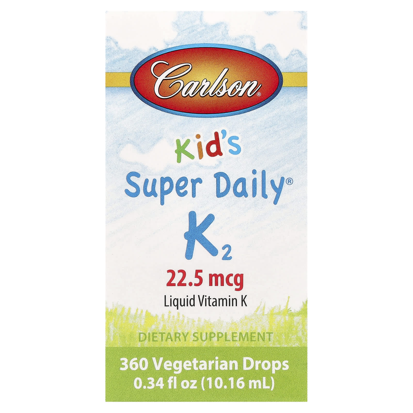 

Carlson, Children s, Super Daily K2, 22.5 mcg, 0.34 fl oz (10.16 ml)