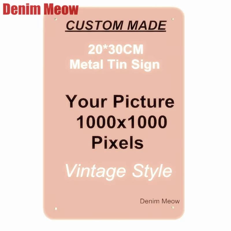 

Custom HD Metal Tin Sign Upload Your Personal Photo Personalized Wall Art Decor for Home Bar Gift 20x30cm（7.8x11.8inch）
