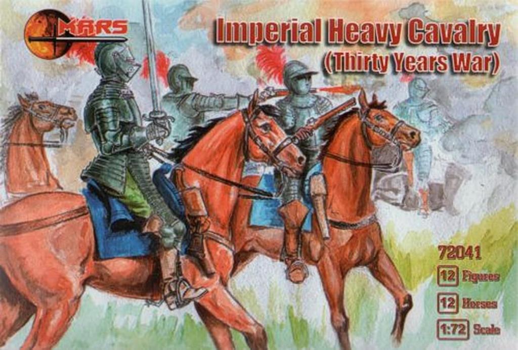 Mars Figures 1/72 Scale Plastic Model Kit, Thirty Years' War, Habsburg Imperial Army Heavy Cavalry, 6 Poses, 12 Cavalry, ORM72041