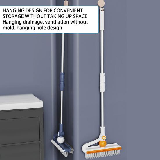 Handheld Multifunctional Crevice Brush Stainless Telescopic Double-Layer Pole Adjustable Length Steel Scrapers Brush Gap