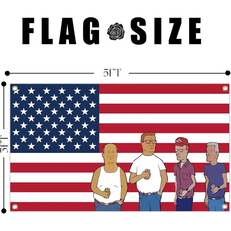VIKAMA Fun Mountain King Polyester Cartoon American Flag Wall Mounted Living Room Bedroom Dormitory Decoration