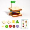 Children's Wooden Hamburger & Sandwich Assembly Toy Set