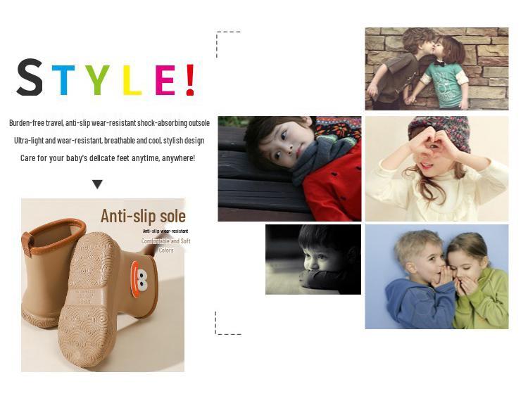 Dopamine Unisex Kids' Rain Boots - Anti-slip, EVA Fleece-lined, Detachable, for Kindergarten To High School