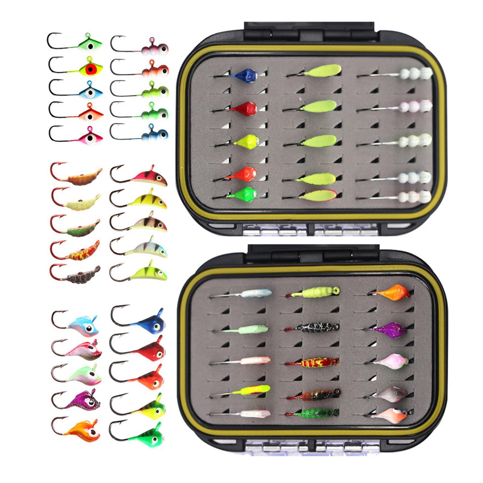 

Metal Jigging Hard Baits Ice Fishing Lure Set Ice Fishing Gear with Storage Box Winter Ice Fishing Jig Set Sinking Baits