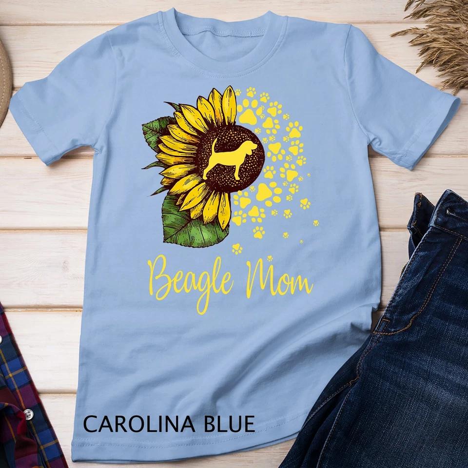Womens Sunflower Beagle Mom Dog Lover Gift Unisex T-shirt 2 S