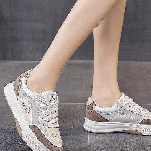 

Muffin thick-soled high-white shoes women s 2024 spring and summer new college style casual tide with student sports shoes 40 хакі
