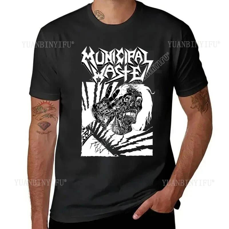 Harajuku Humorous and Funny MUNICIPAL WASTE  Printed Casual Plus Size T Shirts Gothic Hip Hop Style Tops Tee O-neck