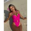 New Sexy Halter Push Up Swimwear Women One Piece Swimsuit Female High Cut Backless Bathing Suits Summer Beach Wear