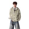 Unisex Schwergewichtiger, gestreifter Kapuzencardigan, Herbst/Winter, Koreanischer Stil, Strickpullover aus Wolle für Paare.