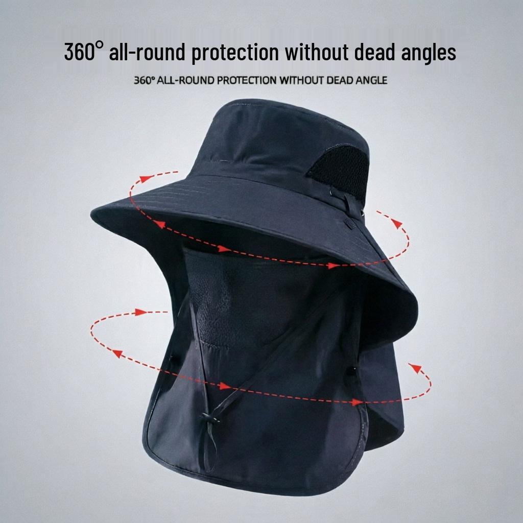Men's Quick-Dry UV Protection Fishing Hat with Face and Neck Guard