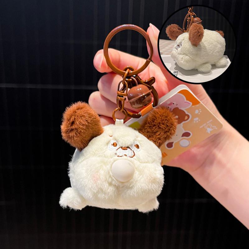 Pig Panda Chick Puppy Blow Bubbles Plush Keychain Function Kids Accessories Gift