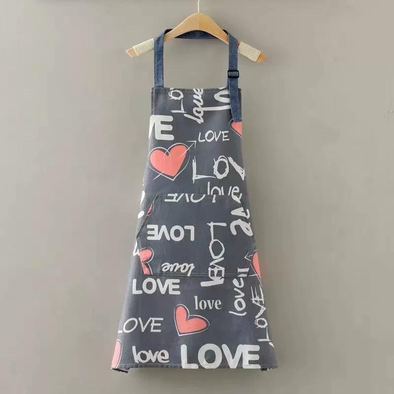 Cute Flower Kitchen Household Oil-Proof Cooking Apron For Women Children Men Kitchen Waterproof Adult Coffee Baking Accessories