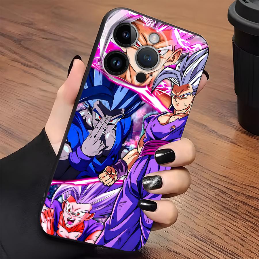 Black Soft Phone Cover Case for iPhone 15 16 14 Plus XR 17Air XS Max 13 12 11 17 Pro Max 7 8 Dragon Ball Son Gohan