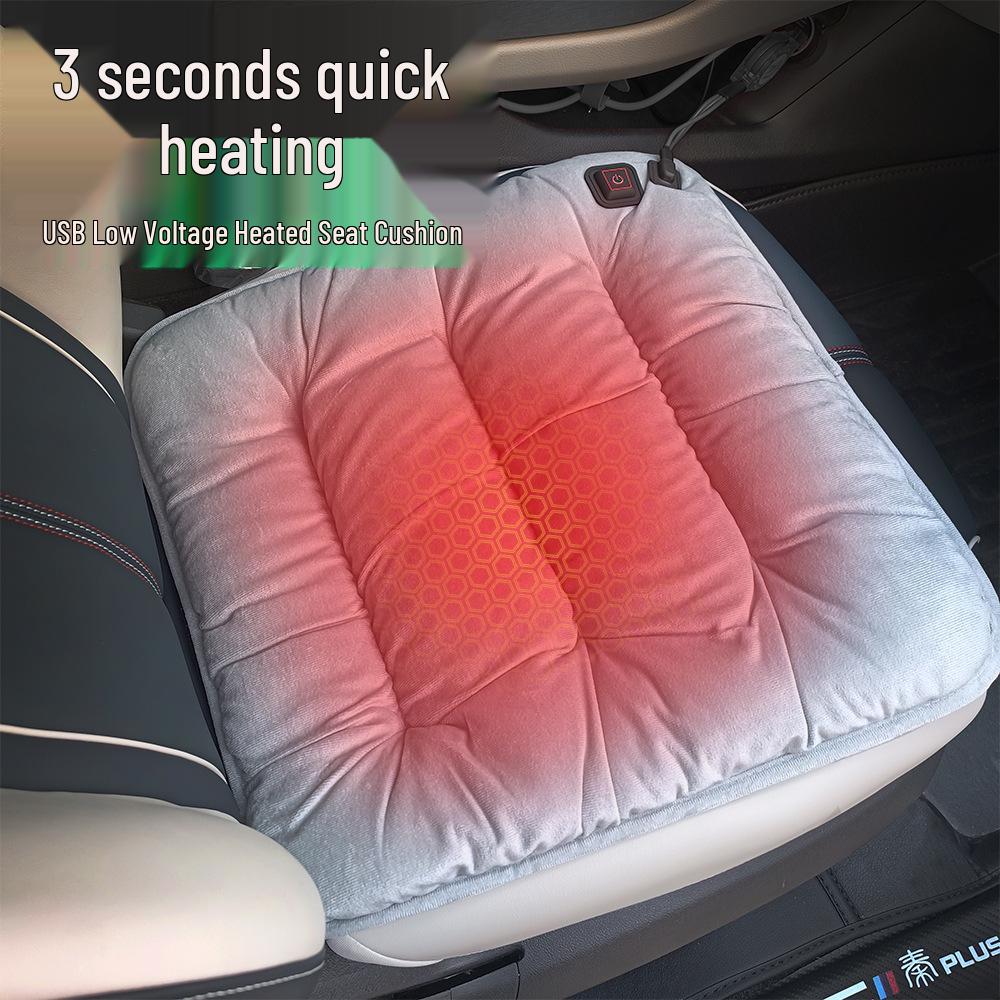 Graphene Heated Car Seat Cushion - Warm Plush Winter Pad, Universal Fit, Thickened Electric Heating.