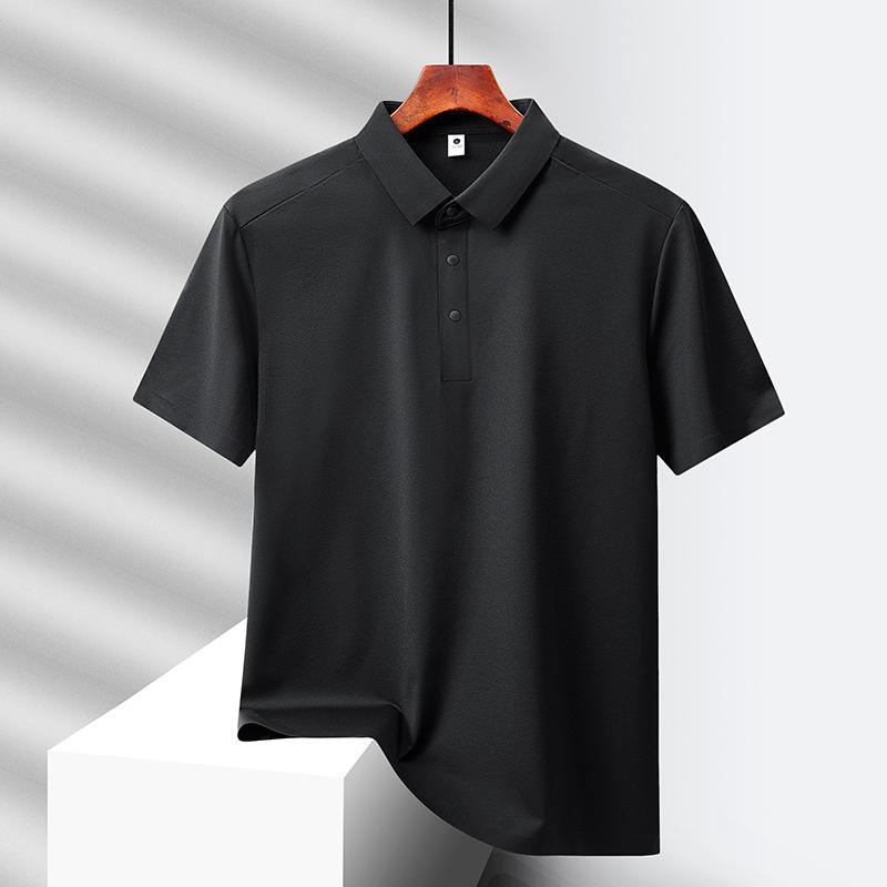 Polo shirt men s ice silk nylon high-end seamless business casual ice-feel lapel men s short-sleeved T-shirt quick-drying 2XL