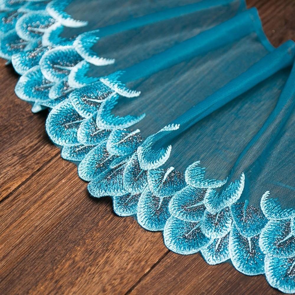 

Ткань с вышивкой и кружевом DIY, многоцветная кружевная тесьма, новая швейная лента-отделка, аксессуары для рукоделия синий