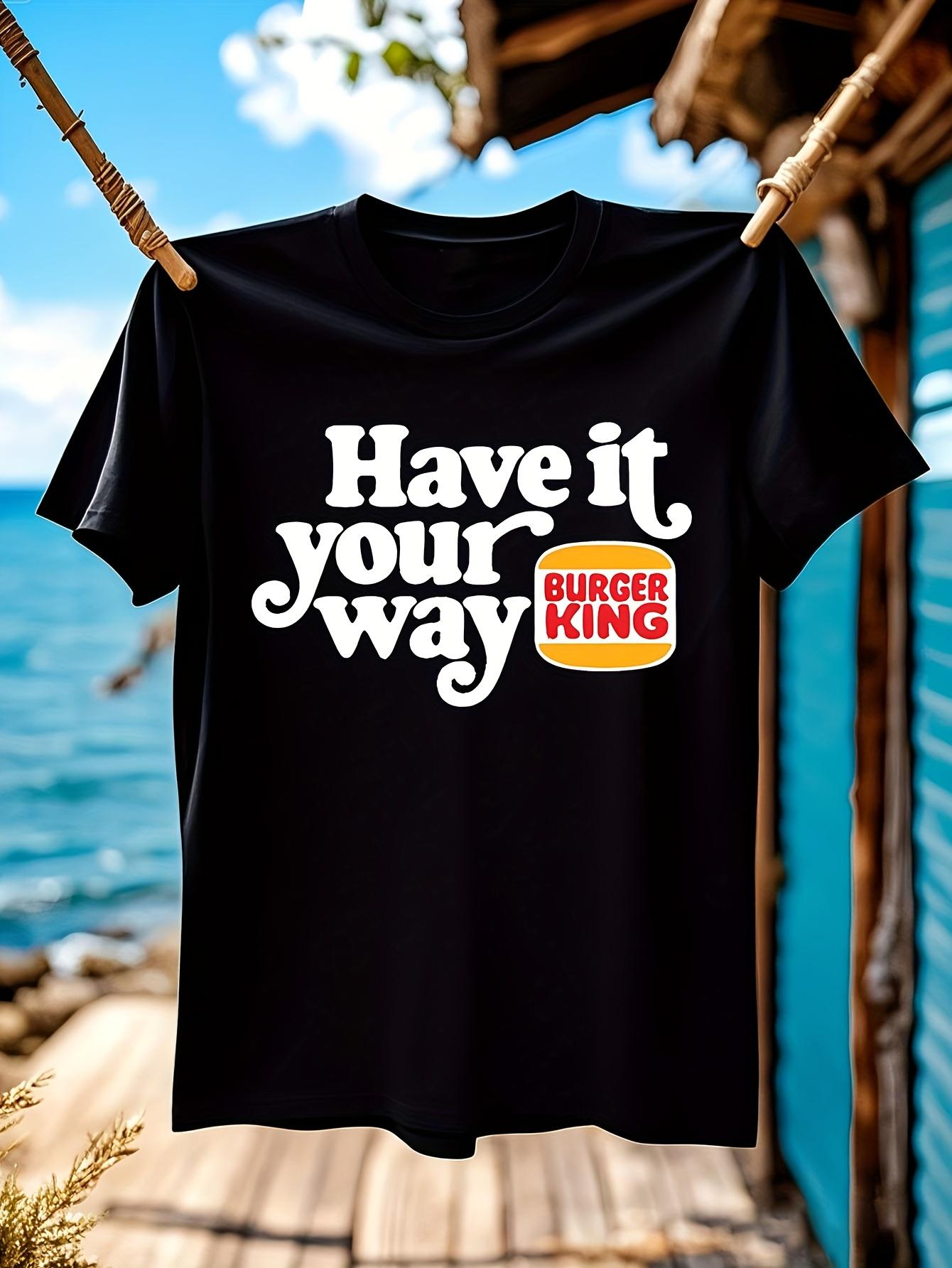 Burger King Vintage Retro Have It Your Way Slogan Tshirt ... L