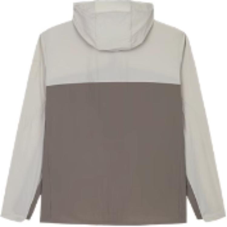 Anta Outdoor Series Loose Spliced Hooded Long Sleeve Sun Protection Jacket Men Jackets Light-Gray Brown 152436606-3