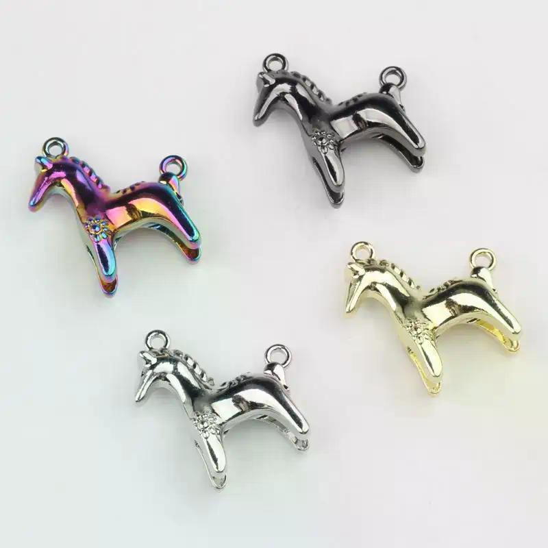 2Pcs Alloy Pony Pendant Animal Horse Charms DIY Necklace Bracelet Earrings Keychain Accessories Handmade Jewelry Making