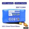 Upgrade 36V Battery pack 12000mAh Rechargeable Lithium ion battery for Electric self balancing Scooter Hover Board unicycle