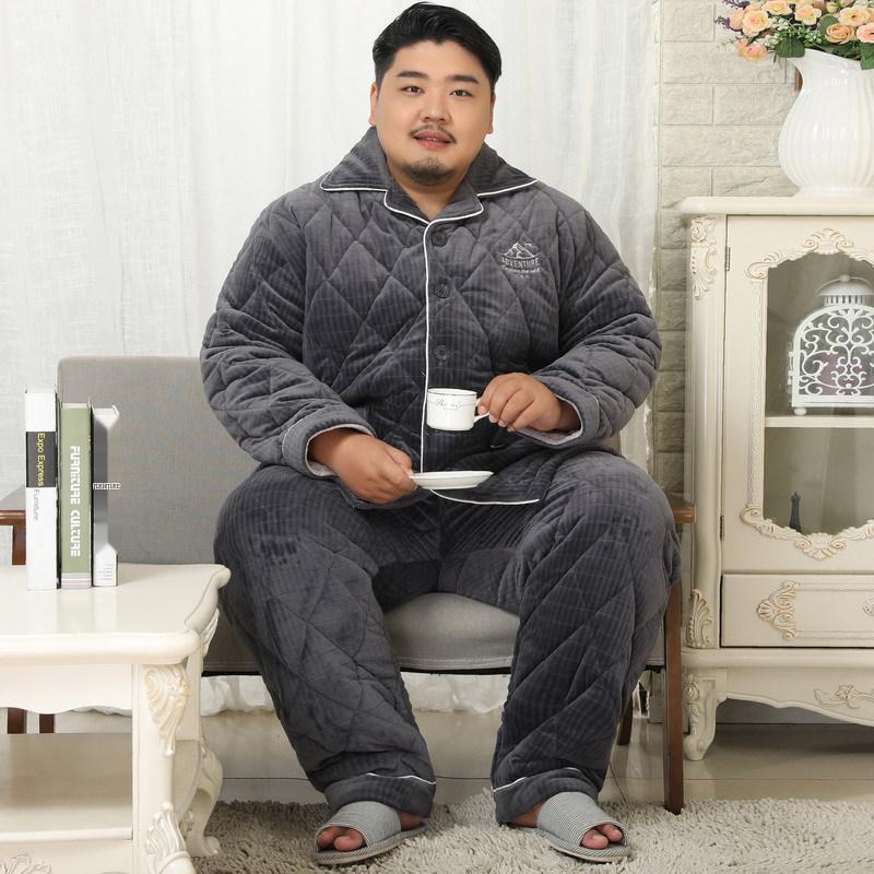 Men`s Thick Quilted Flannel 3-Layer Warm