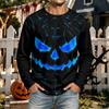 Men's Halloween Neck Long Sleeve Shirt for Casual Comfort