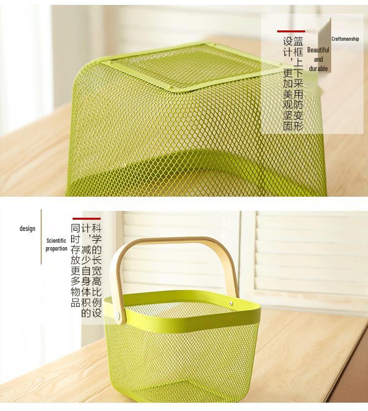 Multi-Purpose Metal Draining Basket for Vegetables, Fruits, and Laundry Storage