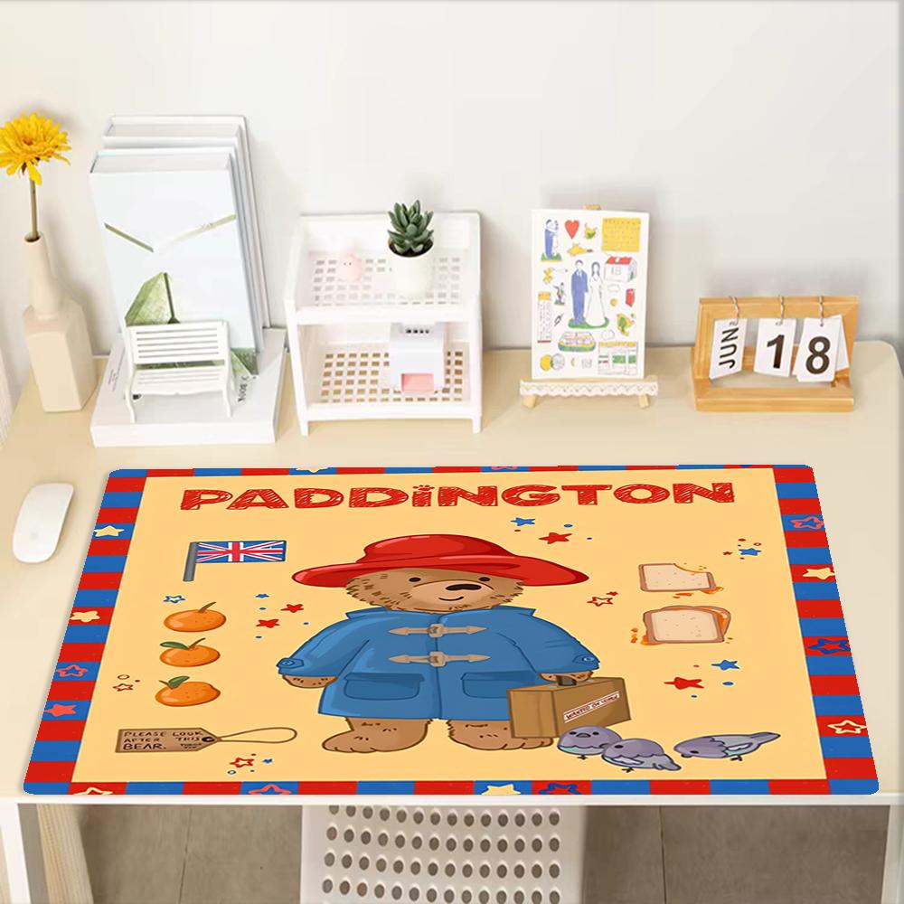 Paddington Bear Theme Mouse Pad, Non Slip Rubber Base, Multifunctional Office & Home Decor, Perfect for Workspace Personalization.