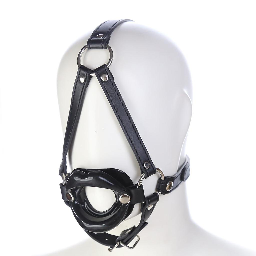 VaHppy Gag Máscaras Sexo Oral Jogos de Casal Role Play Cosplays Rainha Condicionamento Escravo de Cão PU Silicone Ossos de Cão Bolas de Sucção Argola O Bondage