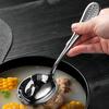 Hammered 304 Stainless Steel Soup Spoons Shell Luxury Mirror Polished Flatware Hot Pot Soup Ladle Home Kitchen Essential Tools