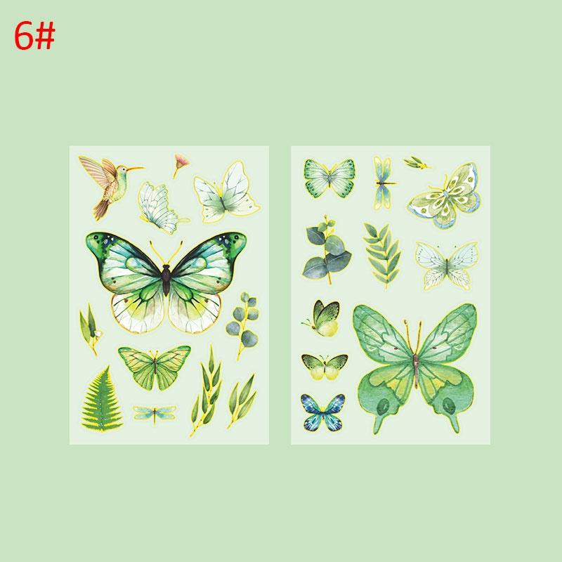 

2 шт., бронзовая наклейка для ПЭТ «Добрый день», садовая серия с бабочками, украшение для ручной работы, украшение «сделай сам» зелёный